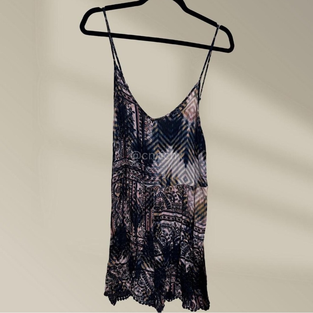 En Creme Black and Cream Patterned Jumpsuit